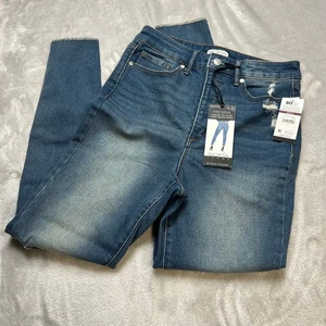 Neu mit Etikett Sofia Vergara rosa superhohe Curvy Ankle Skinny Jeans Used-Look Größe 6 - Bild 1 von 10