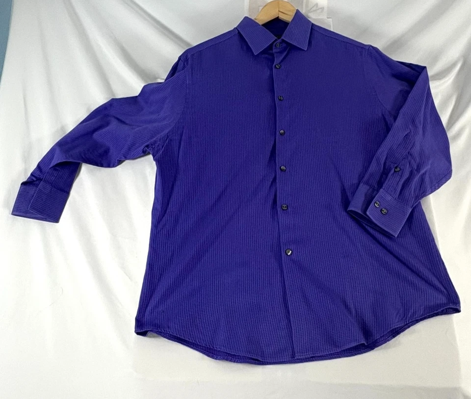 Camisa de vestir Geoffrey Beene para hombre 16 1/2 32/33 ajustada, morada Foto 1 de 4