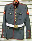Genuine USMC Poly/Wool Gaberdine Dress Blue Uniform Coat w/Belt &amp; Buckle 39R