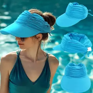 Turquoise Blue Fashion Women Sun Protective Visor Hat UV Shielding Beach Hat New - Picture 1 of 3