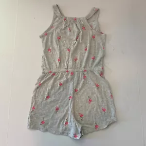 Old Navy Girl Romper 10 12 Large Flamingo Print Gray Shorts Racerback New - Picture 1 of 6