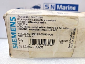 Siemens 3SB3 647-0AA31 Round Yellow Illuminated Flat Push Button 1NO+1NC - Picture 1 of 5