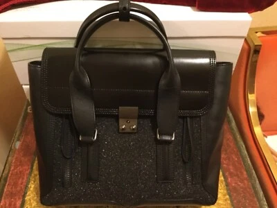 3.1 PHILLIP LIM Medium Ink Black Leather Pashli Satchel Bag ~ Ultra roomy! - Image 1 of 4