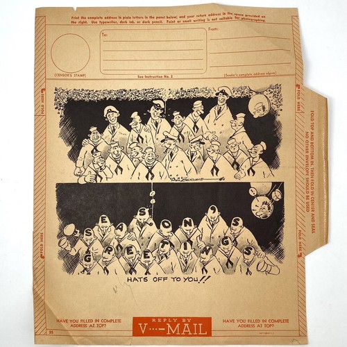 WWII VMail Christmas Comic Card Blank Template 1944 US Army Soldier