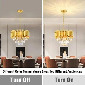 Lámpara colgante de cristal de lujo, lámpara colgante de cristal redonda, para pasillo de comedor, baño - Imagen 1 de 8