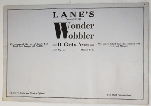 VINTAGE LANE'S WONDER WOBBLER DISPLAY CARD