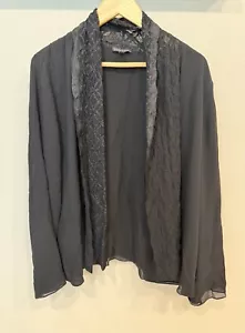 Eileen Fisher Women's Silk Cardigan Large Long Sleeves Lace Collar Lagenlook - Picture 1 of 9