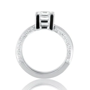 Eleganter Verlobungsring 1,55 ct G-H/SI1 Princess Cut Diamant 14 K Weißgold - Bild 1 von 5