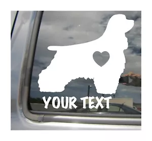 Adesivo decalcomania vinile laptop auto testo nome personalizzato Cocker Spaniel Dog Love 01129 - Foto 1 di 2