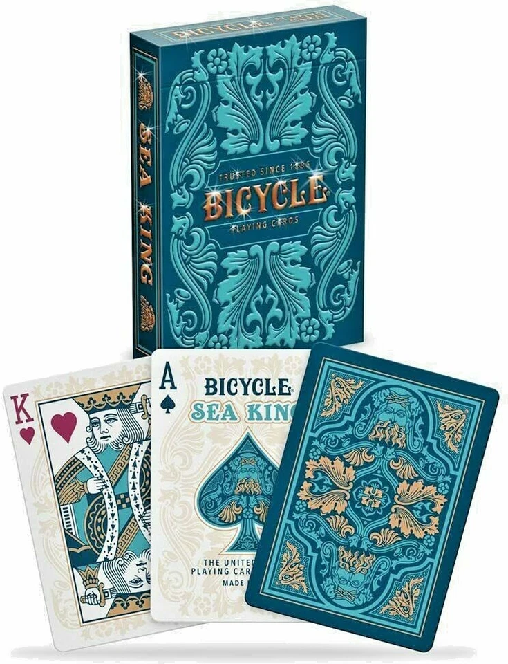 Bicycle Playing Cards SEA KING Deck Premium Foil Embossed Tuck Case - Image 1 of 1