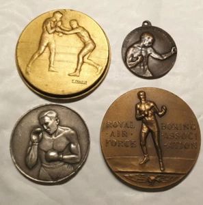 Raro lote de 4 MEDALLAS ARTÍSTICAS BOXEO  - Imagen 1 de 4