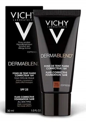 BRAND NEW ESPRESSO VICHY LABORATOIRES DERMABLEND 16 HOUR SMOOTH FOUNDATION SPF25 - Image 1 of 3