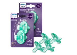 Philips Avent Soothie 0-3 Meses Ortodoncia Bebé 100% Silicona Verde, Paquete de 4 - Imagen 1 de 7