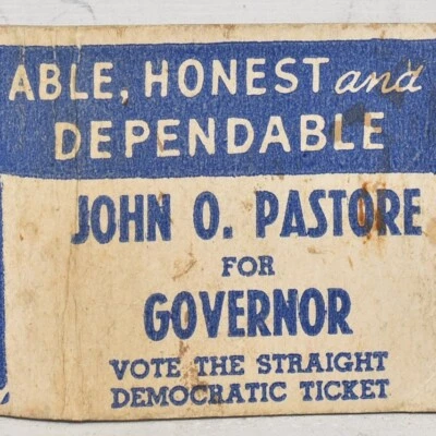 1945 John Orlando Pastore Rhode island Governor Democratic Party Candidate - Image 1 of 3