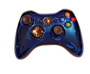 Gloss Metallic Blue Wireless USB Game Controller for PC & Xbox 360 - Picture 1 of 2