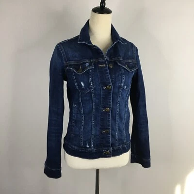 JOE'S JEANS Vidika Wash Distressed Logo Hardware Denim Jacket Womens sz XS - Image 1 of 4