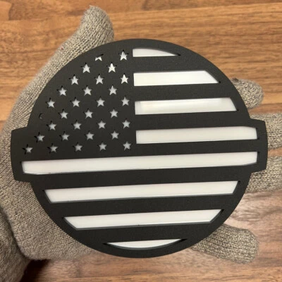 Tailgate Emblem Badge fits Nissan Titan 16-24 BLACK WHITE| AMERICAN FLAG - Image 1 of 2