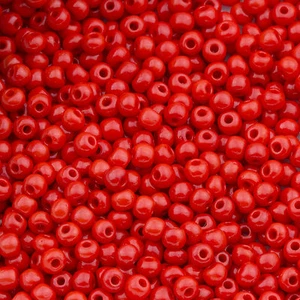 Vintage Czech Seed Beads Round 8/0 Opaque Red 20g 10642008 - Picture 1 of 2