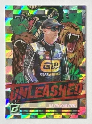 2023 Donruss Kevin Harvick Unleashed Checkers Refractor SP Insert 9 Stewart-Haas - Image 1 of 4