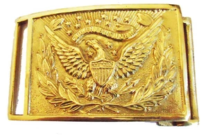 Civil War Indian Custer US Union Officers Rectangular Belt Buckle 8x6cms New - Picture 1 of 2