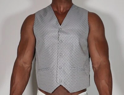 COLETE GEOMÉTRICO MASCULINO CINZA TAMANHO P - Imagem 1 de 4