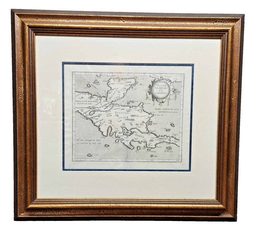 Antique Original Rare c1600 Map of Yucatan and Central America by C. Wyfliet - Image 1 of 4