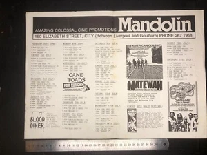 Mandolin Cinema Movie Calendar 1987 Programme Australian theatre horror films - Picture 1 of 1