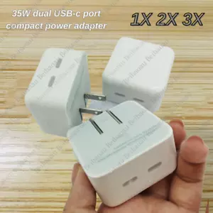35W Dual USB-C Adapter Fast Charger Brick For iPhone 15 Plus iPad Samsung Lot - Picture 1 of 15