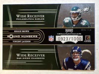 REGGIE BROWN / VINCENT JACKSON 2005  CONTENDERS ROUND NUMBERS ROOKIE #RN-14/1000 - Image 1 of 3