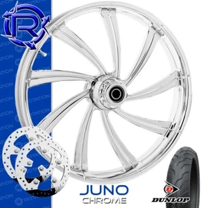 Rotation Juno Chrome Custom Motorcycle Wheel Package Harley Touring 21" - Bild 1 von 4