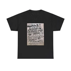 Old School Punk Rock Flyer Fenders Long Beach 45 Grave Heavy Cotton Tee - Picture 1 of 9