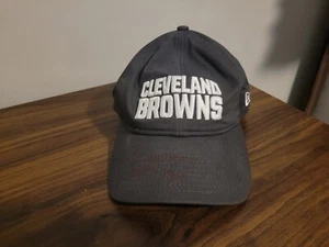 Cleveland Browns New Era 9Twenty Mütze Erwachsene verstellbar grau mit unbekanntem Autogramm - Bild 1 von 10
