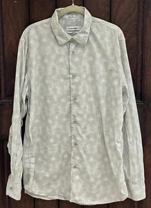 CALVIN KLEIN Men's Shirt Button Up Long Sleeve Size Large Modern Fit Gray EUC - Picture 1 of 7
