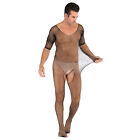 Men's Plus Size Sexy Bodysuit Fishnet Jumpsuit Ingerie Underwear Gay Club Male