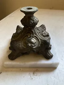 Antique Ormulu 5” Bronzed /Spelter Table Lamp Base & Parts Possibly Rembrandt - Picture 1 of 3