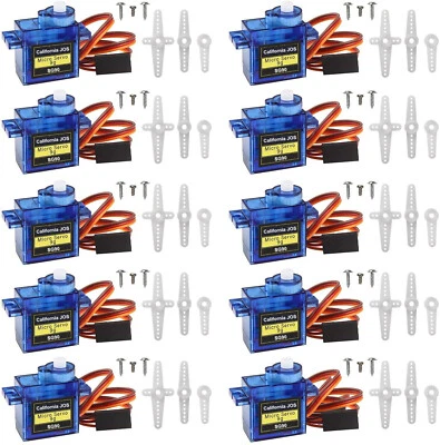 10pc 9G SG90 Micro Servo Motor For RC Robot Helicopter Aircraf Airplane Car Boat - Image 1 of 4