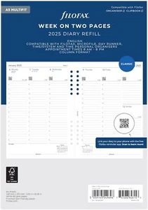 Filofax A5 Week On Two Pages Diary With Appointment Refill Multifit 2026 English - Picture 1 of 2