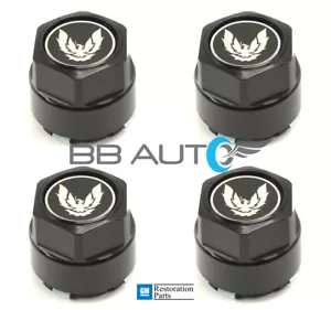 1982-1992 FIREBIRD TRANS AM ALUMINUM WHEEL CENTER HUB CAPS SET NEW SILVER BIRD - Picture 1 of 4