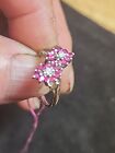 White Gold Ruby and Diamond Ladies Ring Size 6 Not Hallmarked