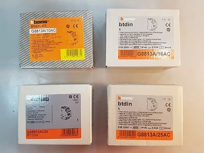 INTERRUTTORE MAGNETOTERMICO DIFFERENZIALE bTICINO 2 MODULI 10A / 16A / 20A / 25A - Immagine 1 di 2