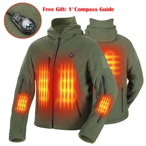 Men's Electric Heated Hooded Sweatshirt Hoodie Heating Jacket W/12V Battery Pack - Picture 1 of 26