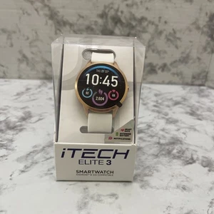 iTech Elite 3 Reloj Inteligente Rastreador de Ejercicio Unisex Blanco Bluetooth Correa de Silicona - Imagen 1 de 7