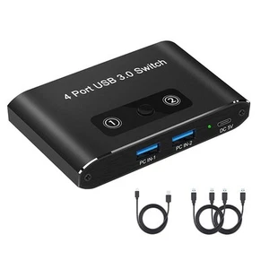 4-Port USB 3.0 Switcher 2 in 4 Out KVM USB KVM Switcher Drucker-Sharer fü3702 - Bild 1 von 6