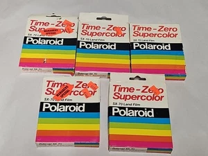Vintage Polaroid Time-Zero Supercolor SX-70 Land Film 5 Packs Expired 6/1981 - Bild 1 von 7