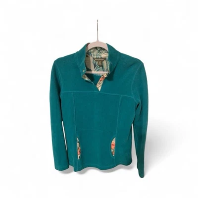 Tommy Bahama Womens Color Green Pullover 1/4 Button Sweater Size Small  Floral - Image 1 of 4