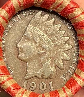 unsearched old cents roll vintage coins 50 pennies penny collection set lot 4b - Image 1 of 4