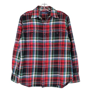 VTG Polo Ralph Lauren Men's S Western Snap Shirt Suede Patch Elbow Plaid Flannel - Picture 1 of 21