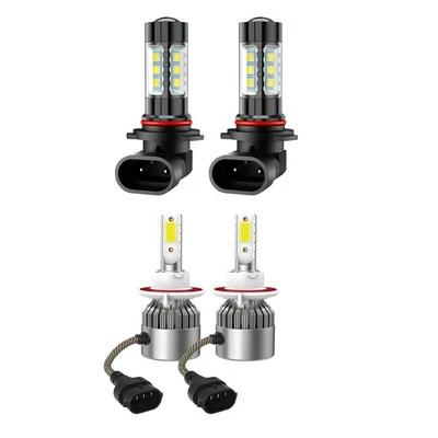 For 2004-2014 Ford F-250 8000K LED Headlight Hi/Lo + Fog Light 4 Bulbs Cambo kit - Image 1 of 4