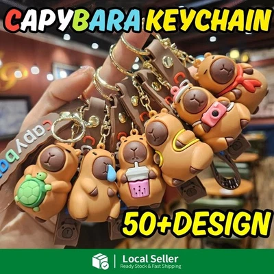 Cartoon Capybara Keychain Cute Pendant | Bag Charm | Student Gift | Soft Rubber  - Image 1 of 4