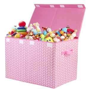Large Toy Storage Box Chest for Girls Kids Sturdy Toy Box Bin Organizer Baskets - Picture 1 of 7
